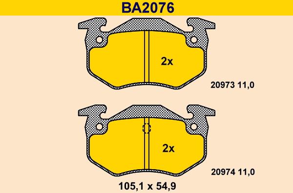 Barum BA2076 - Kit de plaquettes de frein, frein à disque cwaw.fr