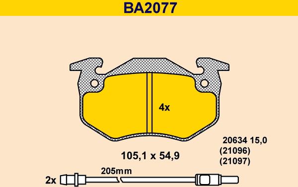 Barum BA2077 - Kit de plaquettes de frein, frein à disque cwaw.fr