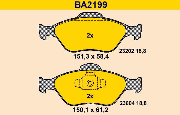 Barum BA2199 - Kit de plaquettes de frein, frein à disque cwaw.fr