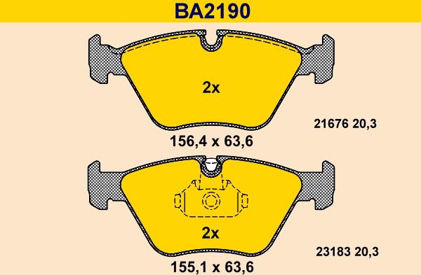 Barum BA2190 - Kit de plaquettes de frein, frein à disque cwaw.fr