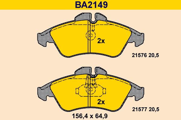 Barum BA2149 - Kit de plaquettes de frein, frein à disque cwaw.fr