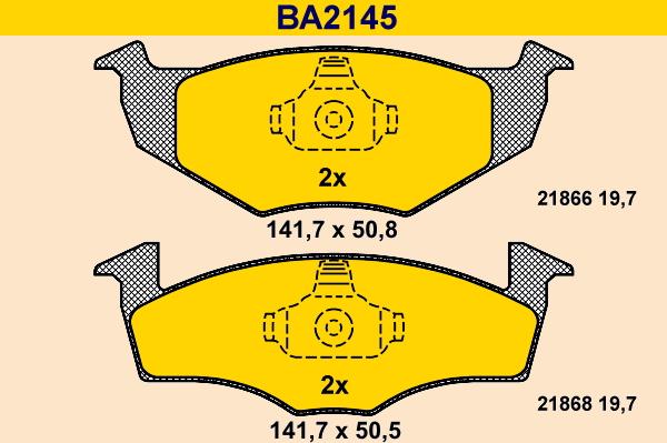 Barum BA2145 - Kit de plaquettes de frein, frein à disque cwaw.fr