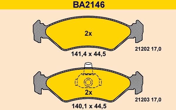 Barum BA2146 - Kit de plaquettes de frein, frein à disque cwaw.fr