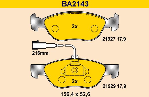 Barum BA2143 - Kit de plaquettes de frein, frein à disque cwaw.fr