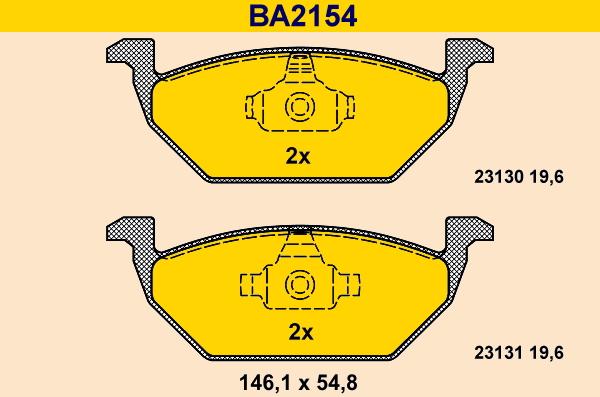 Barum BA2154 - Kit de plaquettes de frein, frein à disque cwaw.fr