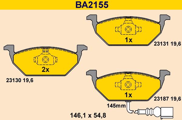 Barum BA2155 - Kit de plaquettes de frein, frein à disque cwaw.fr