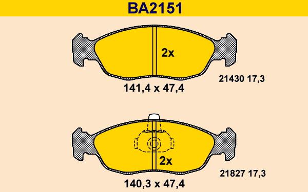 Barum BA2151 - Kit de plaquettes de frein, frein à disque cwaw.fr