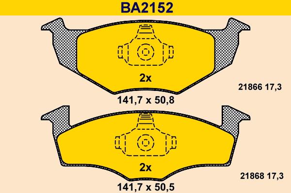 Barum BA2152 - Kit de plaquettes de frein, frein à disque cwaw.fr