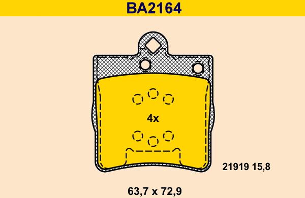 Barum BA2164 - Kit de plaquettes de frein, frein à disque cwaw.fr