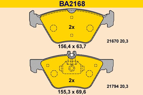 Barum BA2168 - Kit de plaquettes de frein, frein à disque cwaw.fr