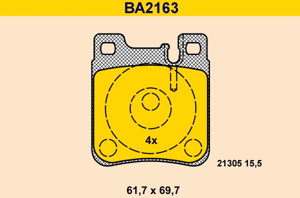 Barum BA2163 - Kit de plaquettes de frein, frein à disque cwaw.fr