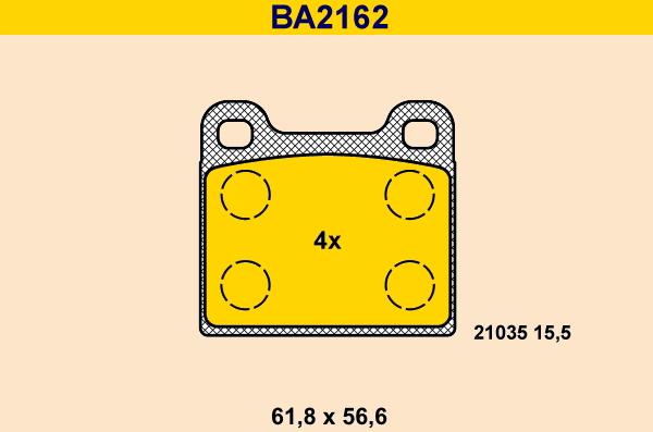 Barum BA2162 - Kit de plaquettes de frein, frein à disque cwaw.fr