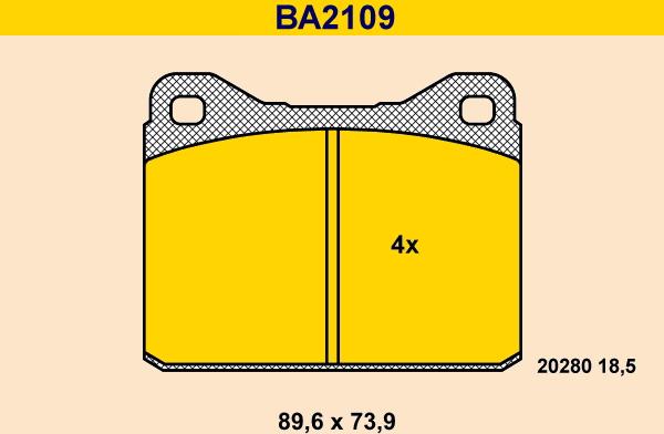 Barum BA2109 - Kit de plaquettes de frein, frein à disque cwaw.fr