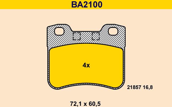 Barum BA2100 - Kit de plaquettes de frein, frein à disque cwaw.fr