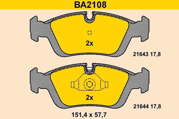 Barum BA2108 - Kit de plaquettes de frein, frein à disque cwaw.fr