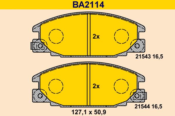 Barum BA2114 - Kit de plaquettes de frein, frein à disque cwaw.fr