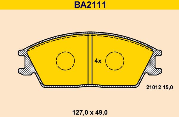 Barum BA2111 - Kit de plaquettes de frein, frein à disque cwaw.fr