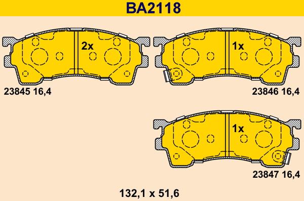 Barum BA2118 - Kit de plaquettes de frein, frein à disque cwaw.fr