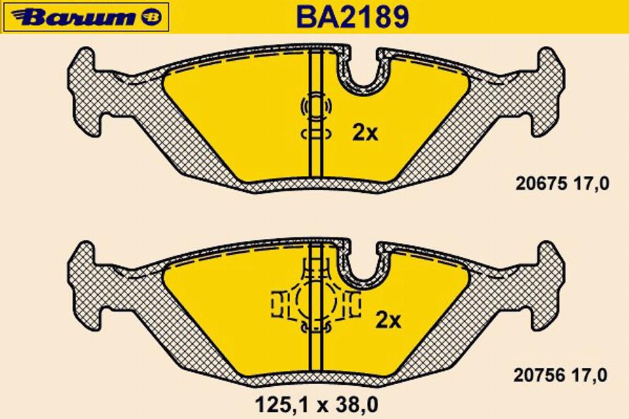 Barum BA2189 - Kit de plaquettes de frein, frein à disque cwaw.fr