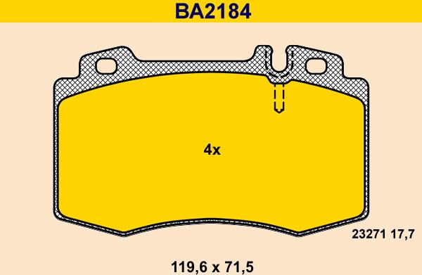 Barum BA2184 - Kit de plaquettes de frein, frein à disque cwaw.fr