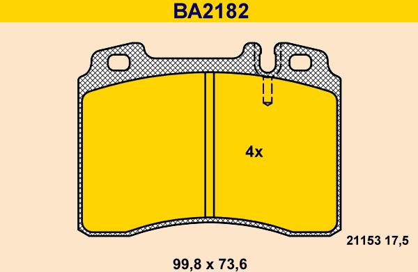 Barum BA2182 - Kit de plaquettes de frein, frein à disque cwaw.fr