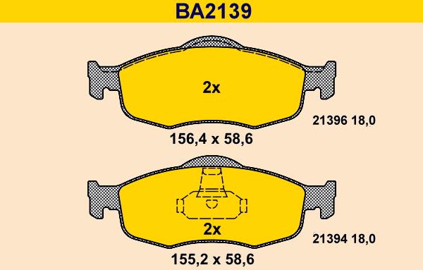 Barum BA2139 - Kit de plaquettes de frein, frein à disque cwaw.fr