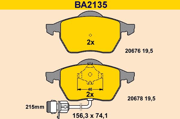 Barum BA2135 - Kit de plaquettes de frein, frein à disque cwaw.fr