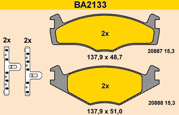 Barum BA2133 - Kit de plaquettes de frein, frein à disque cwaw.fr