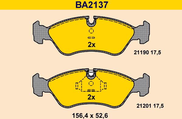 Barum BA2137 - Kit de plaquettes de frein, frein à disque cwaw.fr