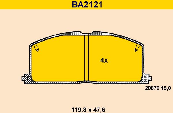 Barum BA2121 - Kit de plaquettes de frein, frein à disque cwaw.fr