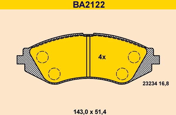 Barum BA2122 - Kit de plaquettes de frein, frein à disque cwaw.fr