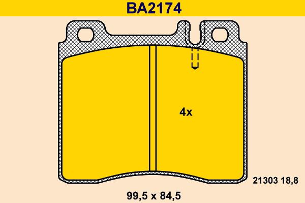 Barum BA2174 - Kit de plaquettes de frein, frein à disque cwaw.fr