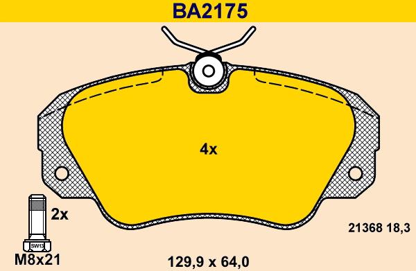 Barum BA2175 - Kit de plaquettes de frein, frein à disque cwaw.fr