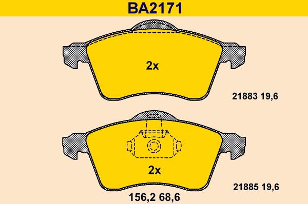 Barum BA2171 - Kit de plaquettes de frein, frein à disque cwaw.fr