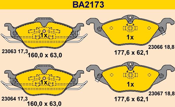 Barum BA2173 - Kit de plaquettes de frein, frein à disque cwaw.fr