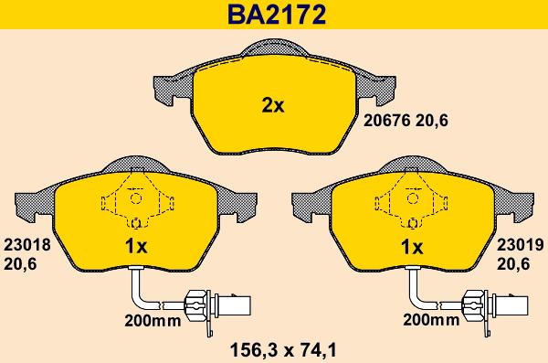 Barum BA2172 - Kit de plaquettes de frein, frein à disque cwaw.fr