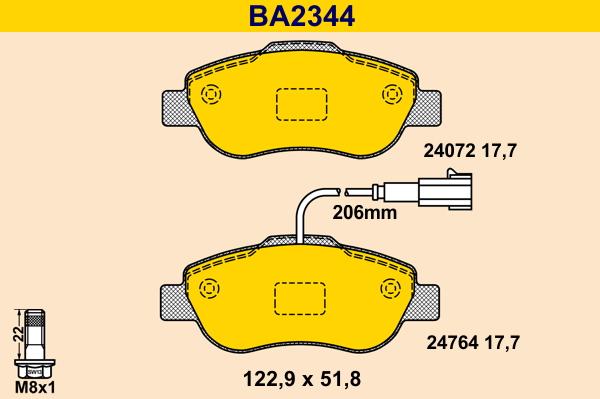 Barum BA2344 - Kit de plaquettes de frein, frein à disque cwaw.fr