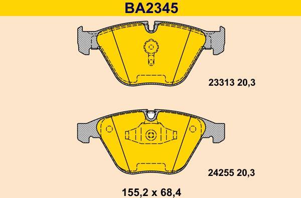 Barum BA2345 - Kit de plaquettes de frein, frein à disque cwaw.fr