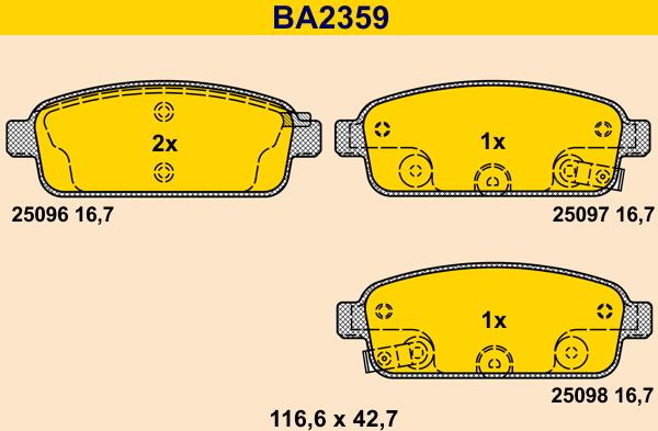 Barum BA2359 - Kit de plaquettes de frein, frein à disque cwaw.fr