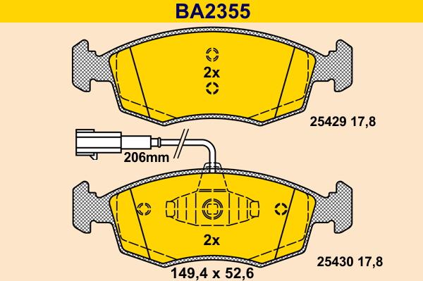 Barum BA2355 - Kit de plaquettes de frein, frein à disque cwaw.fr