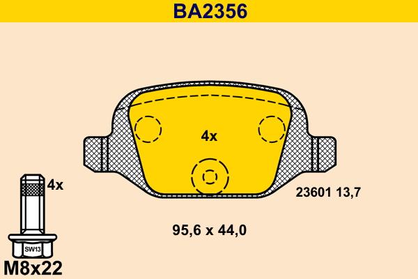 Barum BA2356 - Kit de plaquettes de frein, frein à disque cwaw.fr