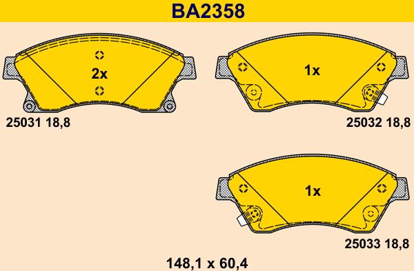 Barum BA2358 - Kit de plaquettes de frein, frein à disque cwaw.fr