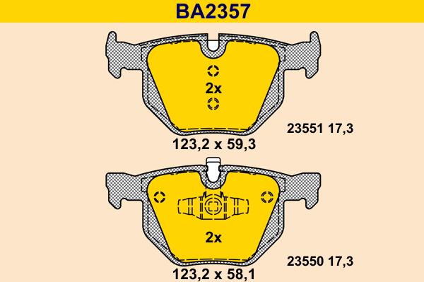 Barum BA2357 - Kit de plaquettes de frein, frein à disque cwaw.fr