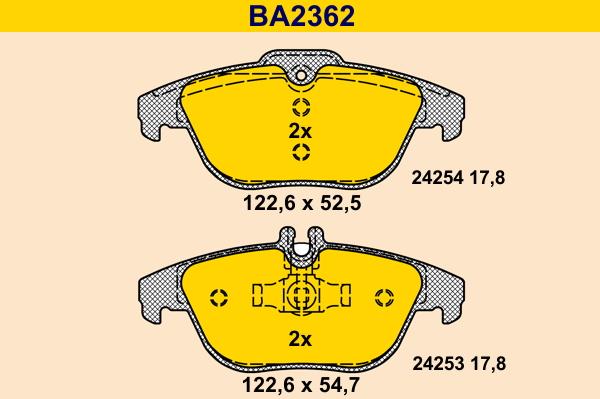 Barum BA2362 - Kit de plaquettes de frein, frein à disque cwaw.fr