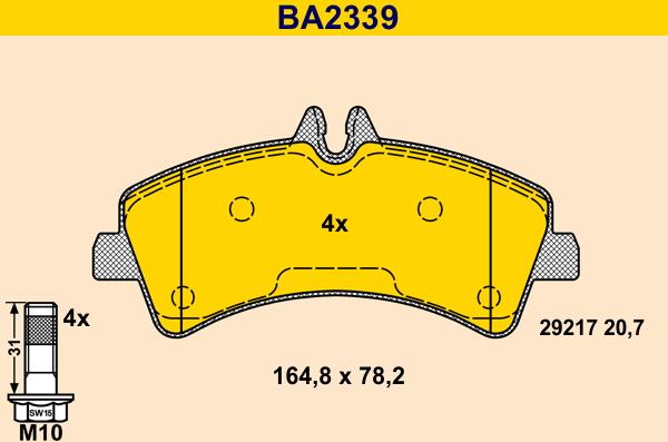 Barum BA2339 - Kit de plaquettes de frein, frein à disque cwaw.fr