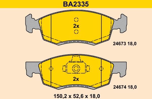 Barum BA2335 - Kit de plaquettes de frein, frein à disque cwaw.fr