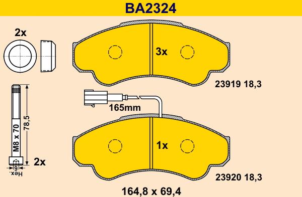 Barum BA2324 - Kit de plaquettes de frein, frein à disque cwaw.fr