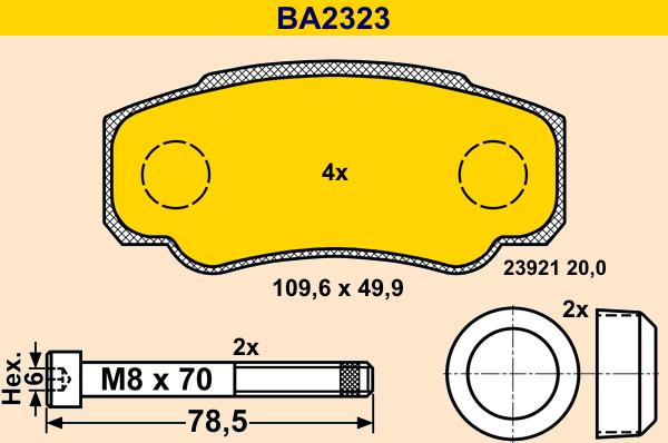 Barum BA2323 - Kit de plaquettes de frein, frein à disque cwaw.fr