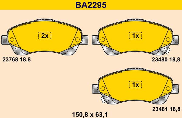 Barum BA2295 - Kit de plaquettes de frein, frein à disque cwaw.fr