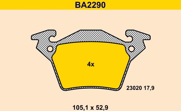 Barum BA2290 - Kit de plaquettes de frein, frein à disque cwaw.fr